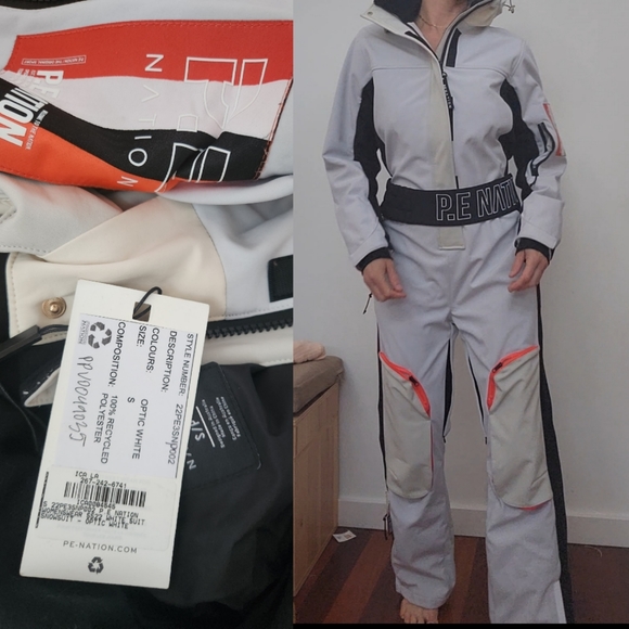 Nwt PR P.Enation giving PM epic optic white cargo snow suit S - Picture 4 of 5